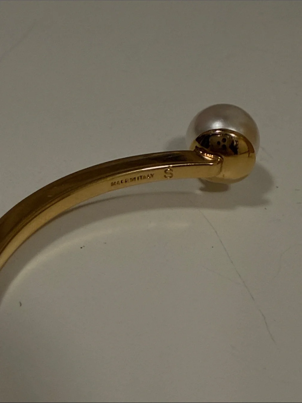 Fendi First Gold Pearl Open Cuff Bracelet - Picture 8 of 10